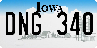 IA license plate DNG340