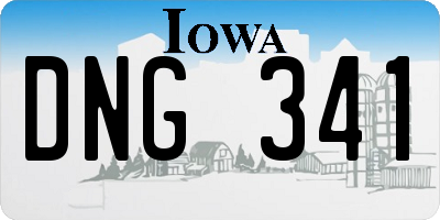 IA license plate DNG341