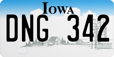 IA license plate DNG342