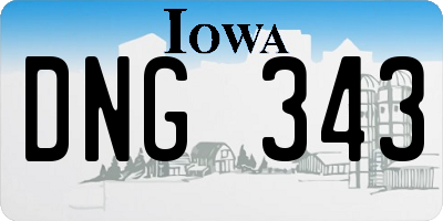 IA license plate DNG343