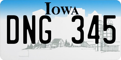 IA license plate DNG345
