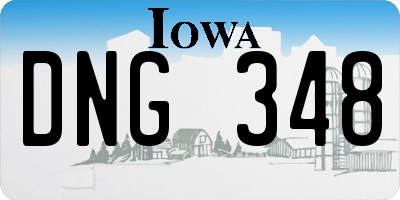 IA license plate DNG348