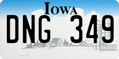 IA license plate DNG349