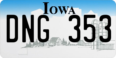 IA license plate DNG353
