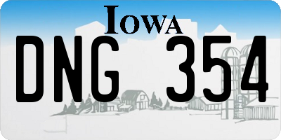 IA license plate DNG354