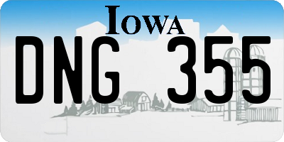 IA license plate DNG355