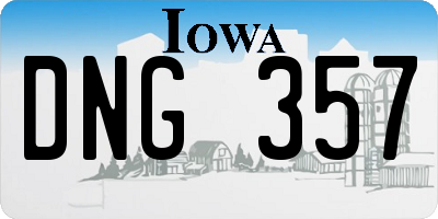 IA license plate DNG357