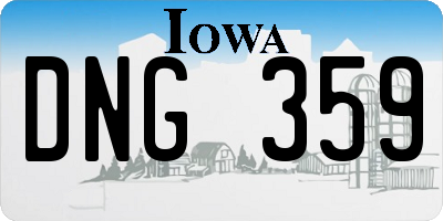 IA license plate DNG359