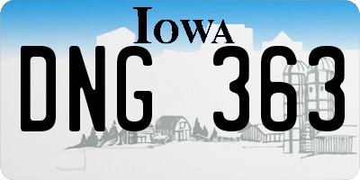 IA license plate DNG363