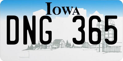 IA license plate DNG365
