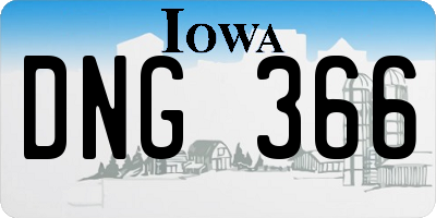 IA license plate DNG366