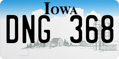 IA license plate DNG368