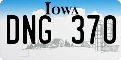 IA license plate DNG370