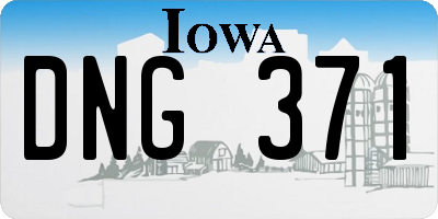 IA license plate DNG371