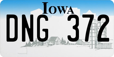 IA license plate DNG372