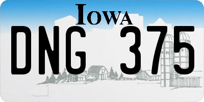 IA license plate DNG375