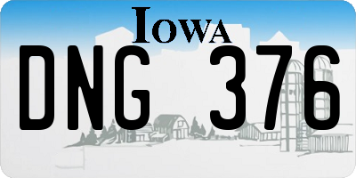 IA license plate DNG376