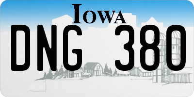 IA license plate DNG380