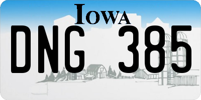 IA license plate DNG385