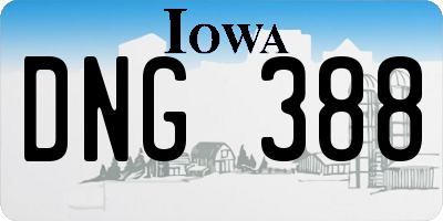 IA license plate DNG388