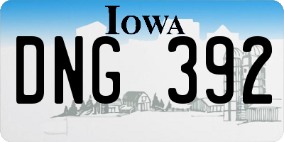 IA license plate DNG392