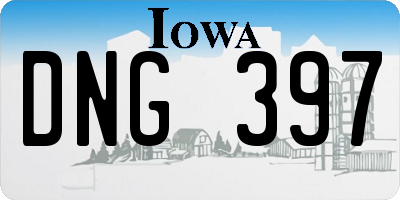 IA license plate DNG397