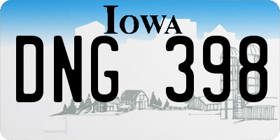 IA license plate DNG398