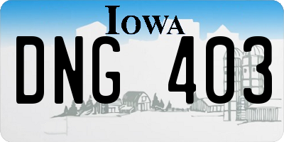 IA license plate DNG403