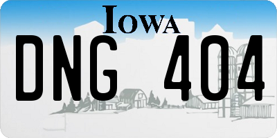 IA license plate DNG404