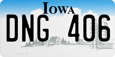 IA license plate DNG406