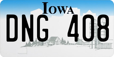 IA license plate DNG408