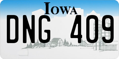 IA license plate DNG409