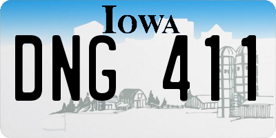 IA license plate DNG411