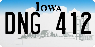 IA license plate DNG412