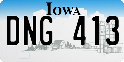 IA license plate DNG413