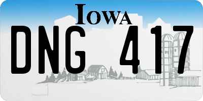 IA license plate DNG417
