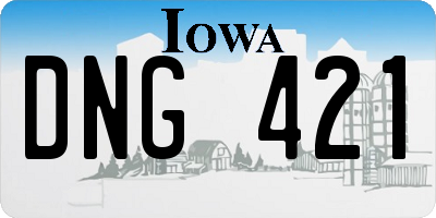 IA license plate DNG421
