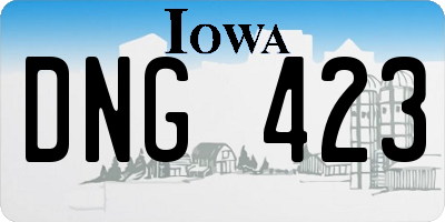 IA license plate DNG423
