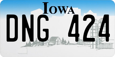 IA license plate DNG424