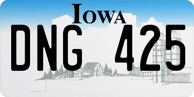 IA license plate DNG425