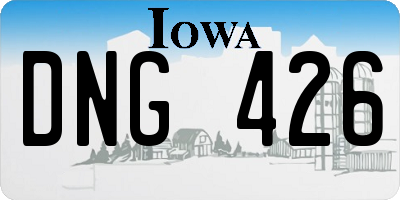 IA license plate DNG426