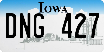 IA license plate DNG427