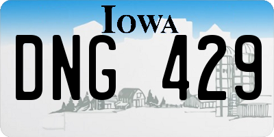 IA license plate DNG429