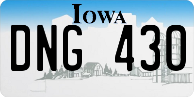 IA license plate DNG430