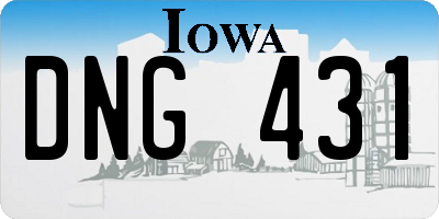 IA license plate DNG431