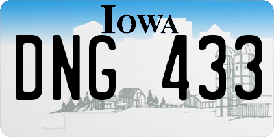 IA license plate DNG433