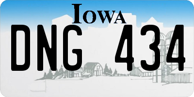 IA license plate DNG434