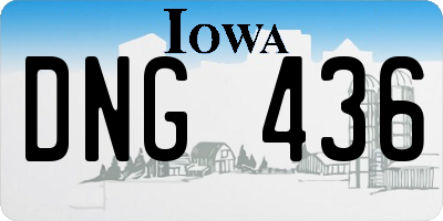 IA license plate DNG436