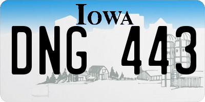 IA license plate DNG443