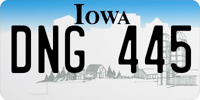 IA license plate DNG445